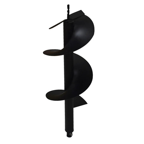 Beefy Heavy Duty 10 Inch Earth Auger Drill Bit With Three Quarter Inch Shaft, black alloy steel, for tough ground drilling.