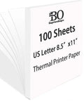 Bulk Pack 100 Sheets 8.5x11 US Letter Thermal Printer Paper For On The Go Portable Printers, stacked sheets view