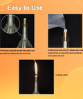 Instructions for Six Pack Wine Bottle Torch Wicks Kit For Outdoor Lighting Citronella Garden Torches Table Torches