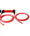 Manual Siphon Pump 200cc Portable Liquid Transfer Hand Pump For Farm Equipment Snowmobiles ATVs Boats Generators Trimmers Chainsaws And Emergency Fuel Transfer On The Go, red plastic tubes