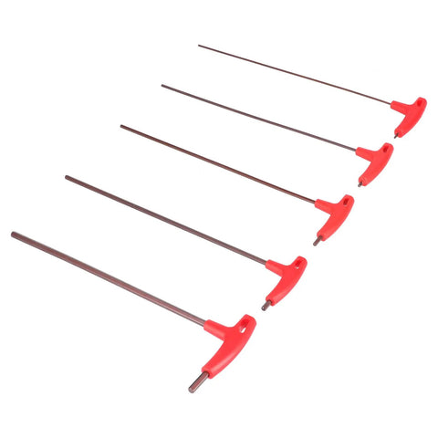 Heavy Duty T Handle Hex Wrench Set With 5 Real S2 Alloy Steel Long Handle Keys For Mechanics Auto Repair And CNC Machines To Nail Down Any Bolt Like A Champ With Maximum Torque And Zero Slippage Guaranteed For The Long Haul. 3-8 mm set