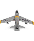 Rear view of F86 Sabre Aircraft 3D Metal Model Kit Bundle With Tweezers Unassembled Hobby Model Kit For Adults And Teens
