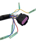Close-up of 14-pin harness connector from Side Mounted Remote Throttle Control Box For Outboard Engine 4 Stroke 14 Pin With 5 Meter Harness And Power Trim Switch Key Switch Included Black Durable Marine Grade Construction
