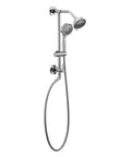 Chrome Four Function Showerhead With Four Spray Modes For Every Mood Four And 3 Eighths Inch Diameter High Flow 2.5 GPM