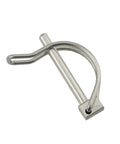 Front view of Pair Of Marine Grade Stainless Steel 316 Quick Lock Release Trailer Towing Coupler Safety Pins 4.5mm Diameter 50mm Length 2 Pack