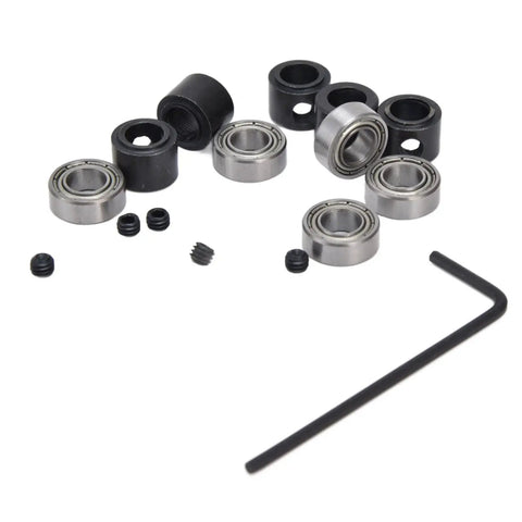 Pro Grade Steel Router Bit Bearing Guide for Smooth Precise Cuts, Bottom Mounted Bearings and Allen wrench set