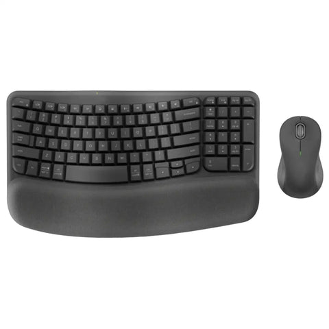 Wireless keyboard and mouse pack with ergonomic design and gel palm rest, for Thunderbolt Dock with Quad 4K Support and 130W Power Delivery.