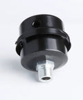 Three Eighths Inch Male Thread Air Compressor Silencer And Filter Metal Intake Muffler with black metal shell, side view