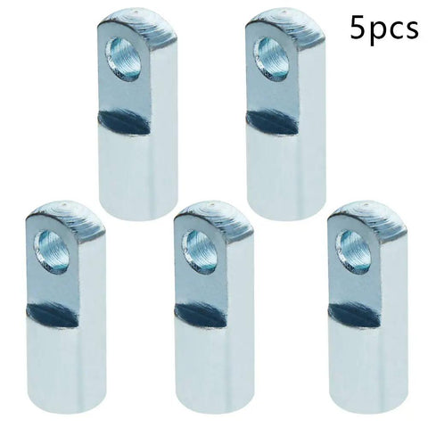 Five Pack Pneumatic Cylinder Clevis End Connectors For Air Cylinders, 52mm Length, I Type, M10x1.25 Female Thread, Iron Metal Foot Mount Fittings, Rod Clevis End Attachments For Built Tough Air Linkages, 5pcs