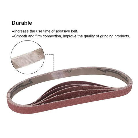 Half Inch By Eighteen Inch Aluminum Oxide Sanding Belts Set For Belt Sander With Four Belts Each Of Grits 60 80 120 180 240
