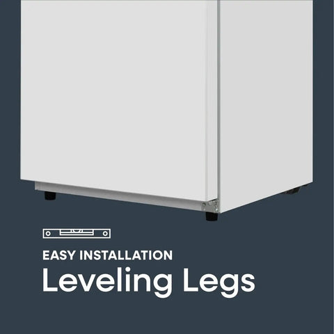 14 Cu Ft Convertible Upright Freezer And Refrigerator In Warm White Panel Featuring Hassle Free Mode Switch Flex Config Layout And Ample Shelving For Snacks And Beverages with easy installation leveling legs.