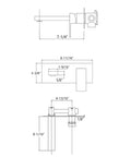 Technical diagram of Brushed Gold Wall Mount Bathroom Faucet With Single Handle Vessel Sink Faucet Includes Brass Rough In Valve
