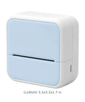 Vestamore Portable Thermal Label Maker Machine With Wireless Bluetooth Connectivity And Inkless Printing For Home Office Organization shown in light blue, compact size 3.3x3.3x1.7 in.