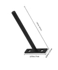 Heavy Duty Floating Shelf Brackets Set, T Shaped Iron Black Wall Shelf Supports, 4 Pack, No Fuss Hidden Mounting, Easy Install Hardware For Office, Porch, Kitchen And Home Decor, 5.07 in bracket