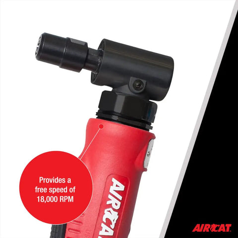Composite Right Angle Die Grinder Pneumatic Tool 18,000 RPM 0.4 HP Quiet 82 dBA Pro Grade Ergonomic Grip for Deburring Blending Smoothing and Porting in Tight Spaces Shop and Home Use