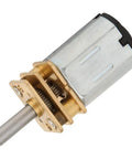 Rugged All Metal 6V DC Gear Motor With 6mm Gearbox 800 RPM, steel micro gears, copper reducer, side view for robotics and automation.