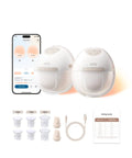 Heated Wearable Breast Pump With App Control For Hands Free Pumping Thirty Percent More Output HeatFlow Technology Delivers Spa Like Warmth And Clog Prevention For Busy Moms On The Go, with phone app