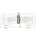 Badass 2 Pack Vintage Cabinet Door Hinges With Four Hole Pattern And Silent Glide Action For Wooden Jewelry Chests Suitcases And Furniture Mods No Sweat Setup Included, measuring 63mm x 20mm.