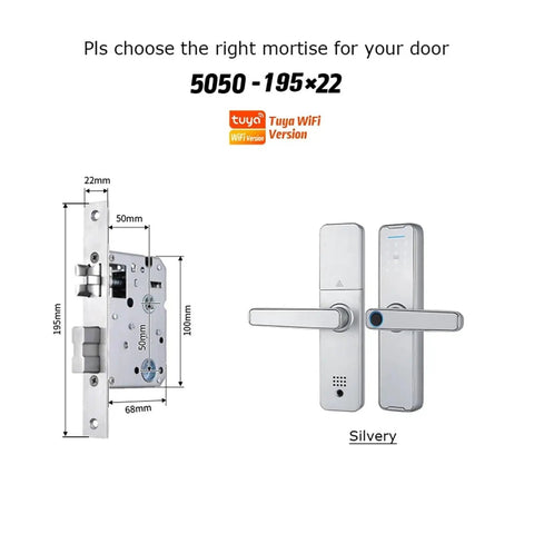 Top Shelf Silver Wi Fi Smart Door Lock With Tuya App Remote Control Waterproof Digital Biometric Fingerprint Entry Gate design specs