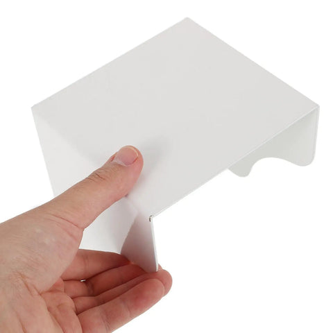 Heavy Duty White Iron EV Charging Station Rain Cover Wall Mount Waterproof Outlet Box For Electric Bikes shown from a side angle.