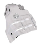 Close-up of VTEC Solenoid Spool Valve With Timing Oil Pressure Switch And Gasket Drop-In Replacement, silver metallic part with bolts.