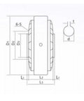 Technical diagram of High Torque Magnetic Powder Brake 25 Nm, Adjustable Torque, Durable Hollow Brake Unit depicting dimensions.