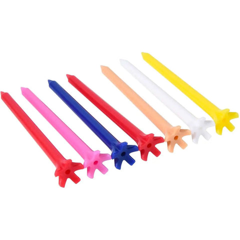 Assorted Color Plastic Golf Tees 100 Count, 2.8 Inch Length, Durable Bulk Tees for Practice and Play, Random Colors