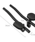 All Day Grip Aero Bar Foam Pad for MTB and Road Bikes boosts grip and control with ergonomic handlebar, 34cm long, black.