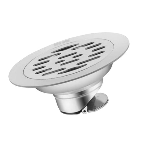 Round Stainless Steel Shower Floor Drain Strainer Cover Heavy Duty Build Stops Gunk And Bad Odors While Snagging Fine Hair For A Slick No Fuss Bathroom Routine.
