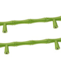 Vintage Style Zinc Alloy Cabinet Handles 2 Pack in bamboo shape with green finish for kitchen and bedroom decor