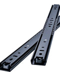 Soft Close No Slam Drawer Slides Set, 2-Section Ball Bearing Metal Drawer Runners, black steel, 25 cm 10 in, side mount pair