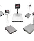 Top Tier Digital Bench Scale 1000 Lb Capacity With 24X24 Stainless Steel Platform showing various angles and set positions.