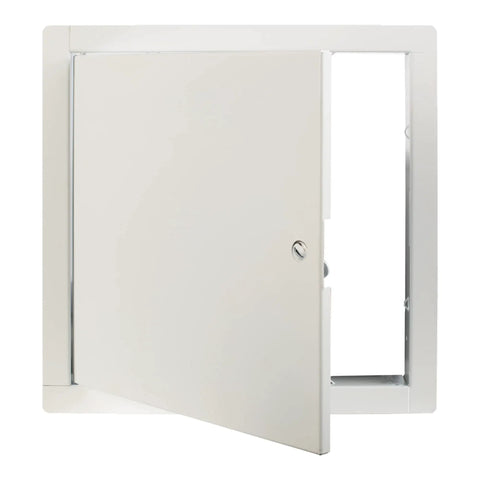 Top Shelf 18 Gauge Steel Drywall Access Door Panel With A No Fuss Cam Latch And Rock Solid Keyed Cylinder Lock 22X30 Inches open view