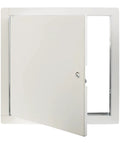 Premium Interior Metal Access Door For Drywall Walls And Ceilings Heavy 18 Gauge Steel Frame with door open, white enamel finish.