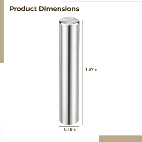 72 Pack Pro Grade Workhorse Dowel Pins, Precision Ground 3 Mm Hardened Steel Alignment Pins For Engineering Projects, dimensions view.