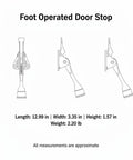 Foot Pedal Door Stop With Weighted Base For Hands Free Entry Fits Standard Interior Doors Zinc Alloy Floor Holder dimensions