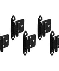 Rugged Heavy Duty Steel Half Overlay Hinge Set Semi Concealed Design Self Closing Spring Hinges 1.5 Inch, black steel, 4-piece set