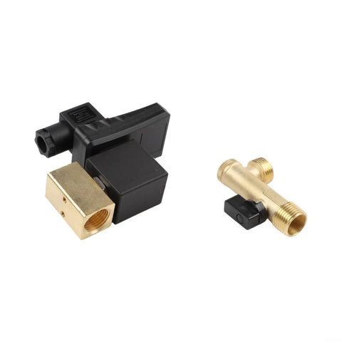 Auto Drain Valve For Air Compressor Condensate Management Electronic Timer Control Adjustable Discharge System with brass port and solenoid.