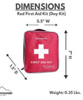 Dimensions of Two Person Day Trip First Aid Kit With Bandages Gauze And Butterfly Closures For Outdoor Adventures Grab And Go Emergency Medical Kit.