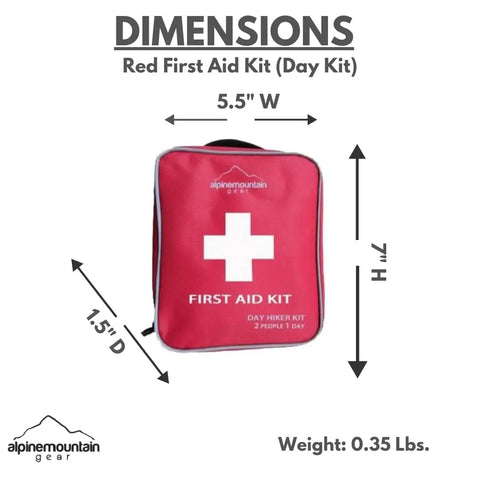 Dimensions of Two Person Day Trip First Aid Kit With Bandages Gauze And Butterfly Closures For Outdoor Adventures Grab And Go Emergency Medical Kit.