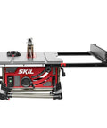 Solid 15 Amp 10 Inch Table Saw Featuring Kickass Precision Cuts And Rack And Pinion Fence Rails For Dead On Accuracy Plus Foldaway Legs.