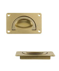 Two Pack Recessed Gold Pull Handles Hidden Flush Drawer Pulls For Cabinets And Closet Doors Durable Copper Construction Easy Install With Screws