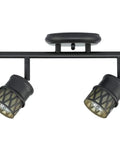 Norris 4-Light Track Lighting in Oil Rubbed Bronze With Champagne Glass Heads, sleek modern fixture with two adjustable track heads