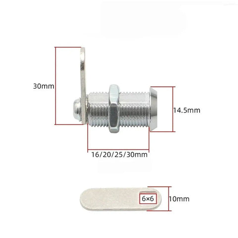 Dimensions of Compact 12mm Zinc Alloy Cam Lock for Cabinets and Drawers 25mm Length No Brainer Install Durable Furniture Hardware