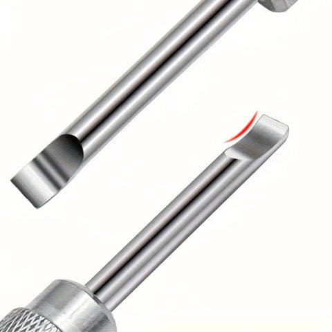 Close-up of precision tip on Silver Metal Watch Case Opening Tool For Back Covers, Multi Function Hand Tool