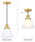 Three Pack Hanging Kitchen Island Pendant Lights In Gold With Frosted Glass Shade, 6.5 Inch Wide, Brushed Brass Finish, light on and off