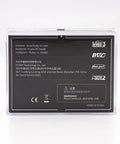 Back view of FTR12B 2.4GHz 12CH AFHDS 3 Dual Antenna Receiver packaging shows company and product details