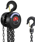 Manual Chain Hoist 1 Ton Capacity With 10 Ft Lift And 2 Hooks, Hand Pull Steel Chain Block Hoist for heavy lifting, alloy steel body