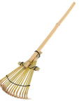 Solid Bamboo Garden Rake For Sandboxes And Landscaping, Japanese-inspired, made from natural bamboo, 19.7 inch, eco-friendly tool.