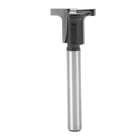Pro Level T Slot Keyhole Router Bit Set With Heavy Duty Carbide Blades And Reliable One Quarter Inch Shank, detailed view of bit.